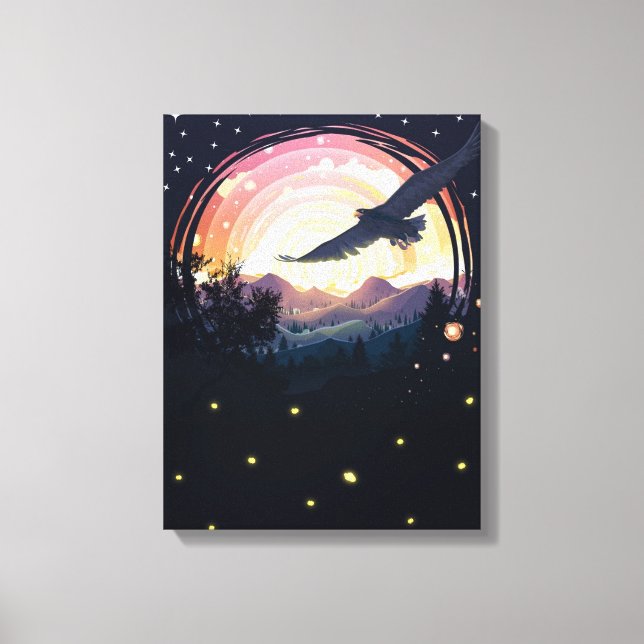 Impressão de Tela de Águia Preta (Frente)