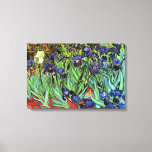 Impressão de Tela de Arte Fina de Van Gogh<br><div class="desc">Irises foi pintado em 1889 enquanto Vincent van Gogh vivia no asilo no Santo Paul-de-Mausole em Santo-Rémy-de-Provence, França, no último ano antes de sua morte em 1890. Uma exibição impressionante de irrisões violetas com folhas verdes vibrantes, solo rico em terracota, contra uma gota de trás de marigóides laranja brilhantes e...</div>