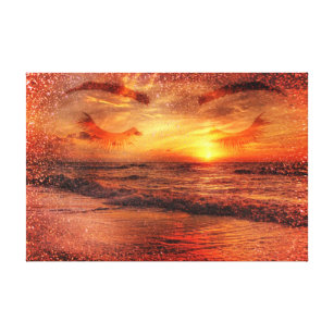 Impressão de tela de brilho de praia sunset pacífi
