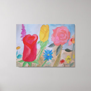 Impressão de tela de canvas de jardim de flores de