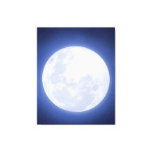 Impressão de Tela de Cor Azul-Lua Completa Aura Es