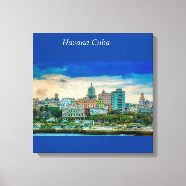 Impressão de Tela de Linha Céu de Havana Cuba (Frente)