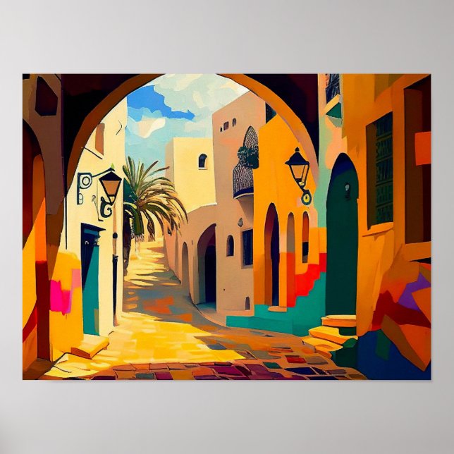 Impressão de tela de paisagem abstrato | Contempor (Frente)