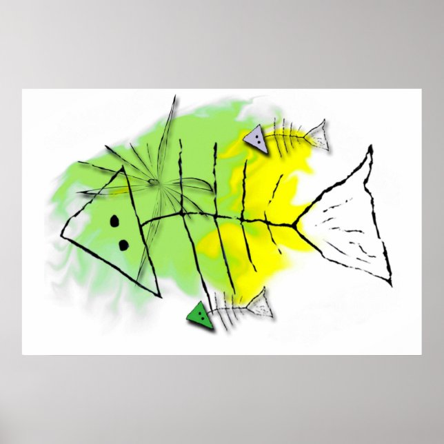 Impressão de Tela de Peixe Primitivo (Frente)