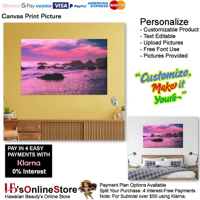 Impressão de Tela de Praia Sunset 16 (Sunset Beach Canvas Print Picture 16.)