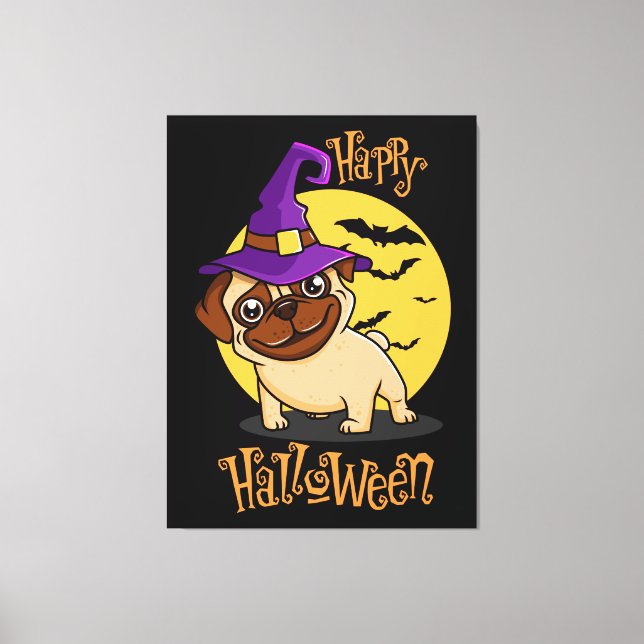 Impressão de tela de rosto do Halloween Puggy (Frente)