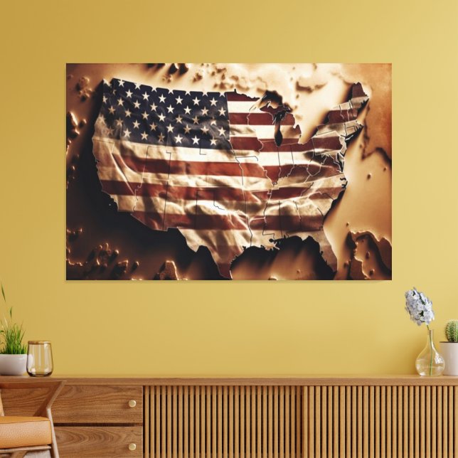Impressão de tela de tela de bandeira dos Estados  (Insitu(Sala de estar))