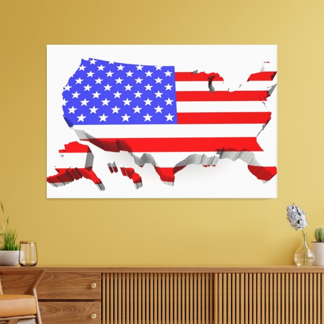 Impressão de tela de tela de bandeira dos Estados  (Insitu(Sala de estar))