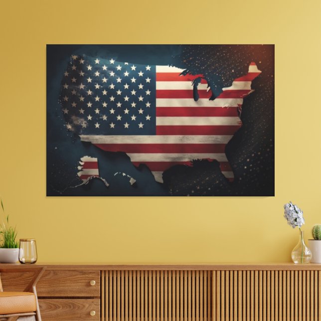 Impressão de tela de tela de bandeira dos Estados  (Insitu(Sala de estar))