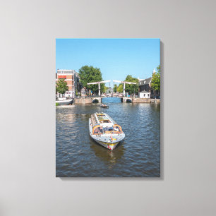 Impressão de tela de visão de barco em Amsterdã