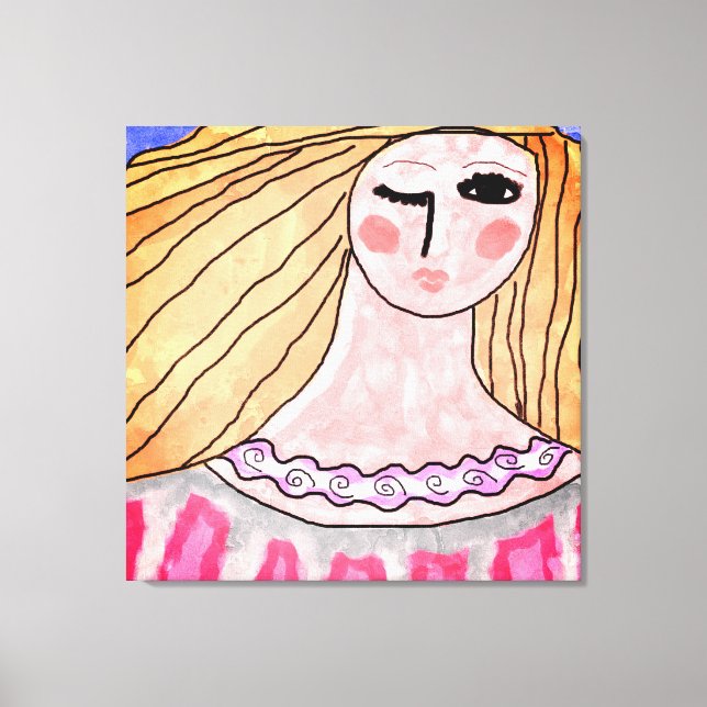 Impressão de tela digital Abstrato da mulher pisca (Frente)