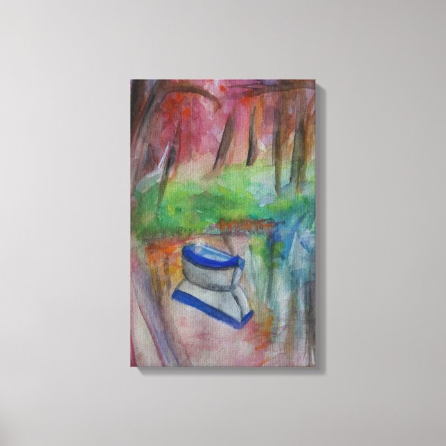 Impressão de tela estendida com aquarela de boi (Frente)