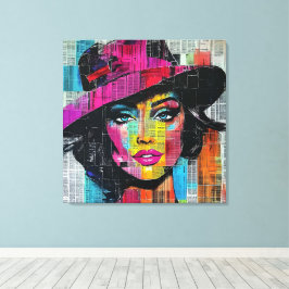 Impressão de tela estendida com Pop de arte em neg