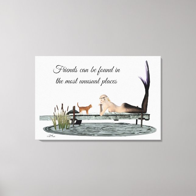 Impressão de tela estendida de Sereia no Bloco (Frente)