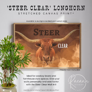 Impressão de Tela Estendida Longhorn 'Steer Clear'
