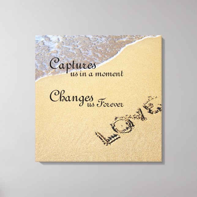 Impressão de tela estendida por cotação do amor (Frente)