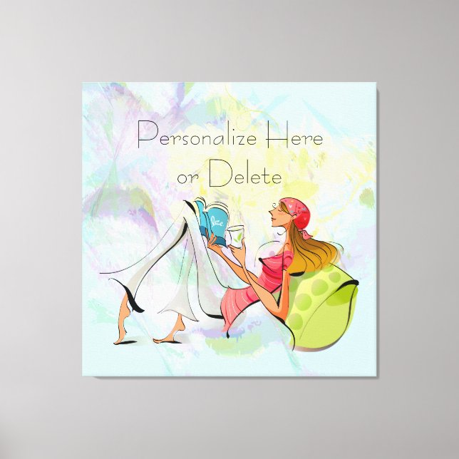 Impressão de Tela Esticada de Leitura de Rapariga  (Frente)