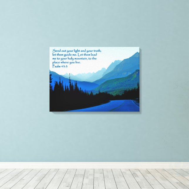 Impressão De Tela Inspiracional Psalms 43:3 (Insitu(piso de madeira))