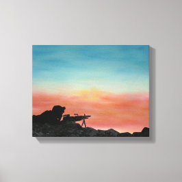 Impressão de tela, pintura militar de "procediment