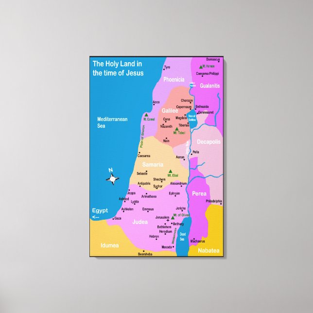 Impressão de Telas do Mapa de Israel do Século Pri (Frente)
