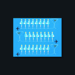 Impressão de Telas Estreitas do Atendedor de Voo C<br><div class="desc">Quando você vir este Classic Flight Attendant Stretered Canvas Print, será amor no primeiro voo! Inspirada pela arte minimalista de 1960, esta design apresenta um fundo azul-céu vibrante. Há filas de assistentes de voo retrô idênticos vestindo uniformes aqua e chapéus de caixa de correio. As mulheres adoráveis e envenenadas estão...</div>