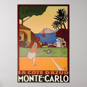 Impressão de Tênis de Monte Carlo Arte da Riviera