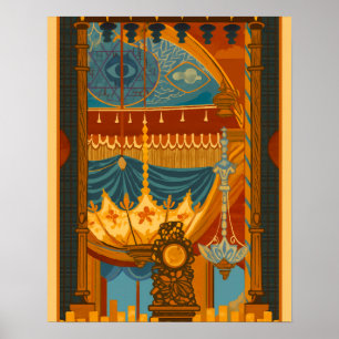 Impressão de teto místico da Sala de Música de Bri