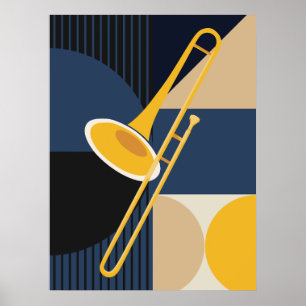 Impressão de Trombone Bauhaus Arte Musical de Me