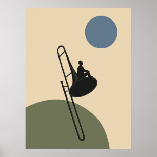 Impressão de Trombone de Jazz Música Bauhaus