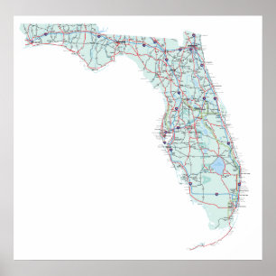 Impressão de um estado a outro do mapa de Florida