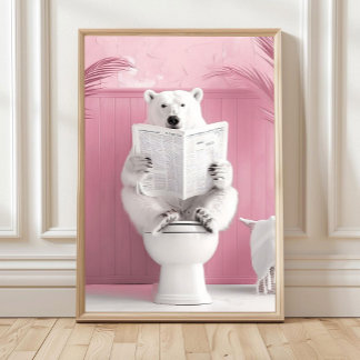Impressão de Urso Polar no Banheiro Urso Polar na