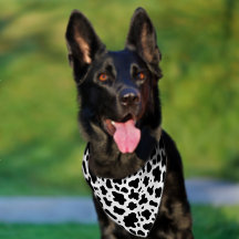 Impressão de vaca branca e negra