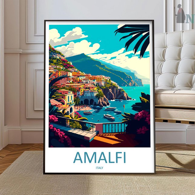 Impressão de Viagem Amalfi, pôster de viagem da co (Criador carregado)