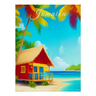 Impressão de Viagem Cabana de Praia da Jamaica
