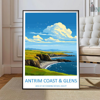 Impressão de Viagem da Costa e Vales de Antrim Art