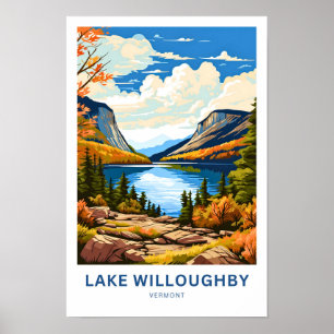 Impressão de viagem do Lago Willoughby Vermont