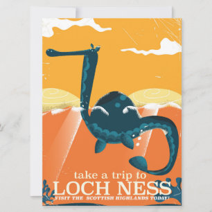 Impressão de viagem do monstro do lago Ness