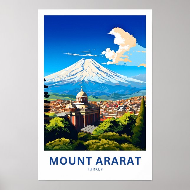 Impressão de viagem do Monte Ararat Turquia (Frente)