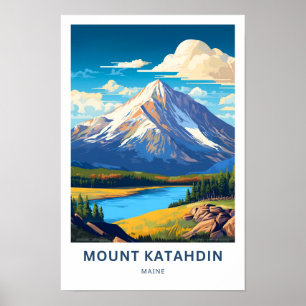 Impressão de viagem do Monte Katahdin Maine