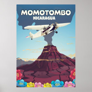 Impressão de viagem do vulcão Momotombo Nicarágua.