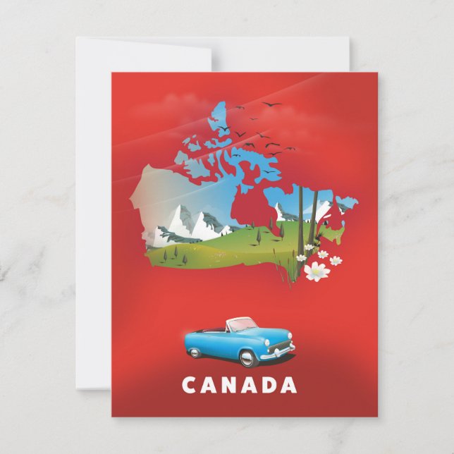 Impressão de viagem ilustrada do Canadá. (Frente)