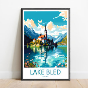 Impressão de Viagem Lago Bled Decoração de Casa Es