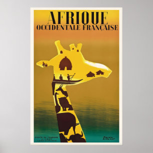 Impressão de Viagem Vintage da África Ocidental Fr