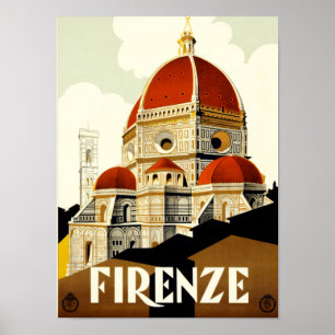Impressão de Viagem Vintage Florença Itália