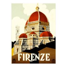 Impressão de Viagem Vintage Florença Itália