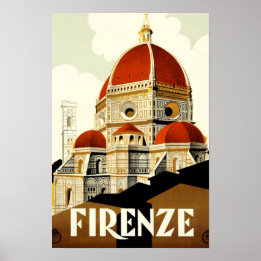 Impressão de Viagem Vintage Florença Itália