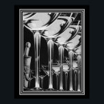 Impressão de Vidro de Champanhe Art Deco 16x20<br><div class="desc">Belo Tom Neutro,  Impressão de Vidro de Champanhe Art Deco - 16x20</div>