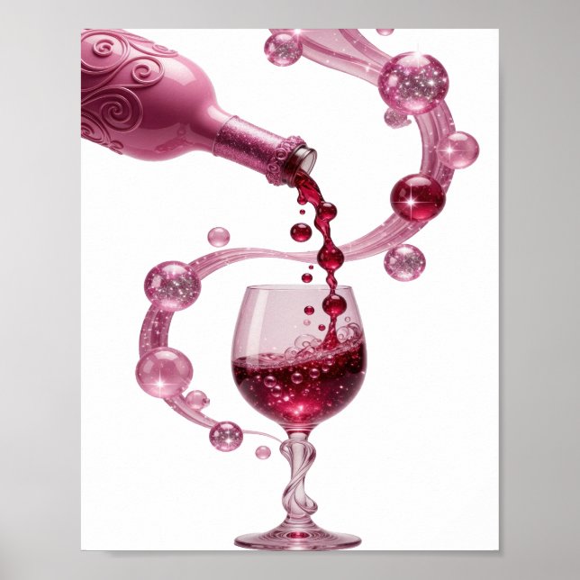 Impressão de VINHO ROSA Prata Nítida (Frente)