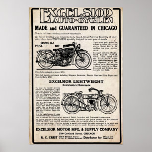 Impressão de Vintage Maravalhas Motocicleta