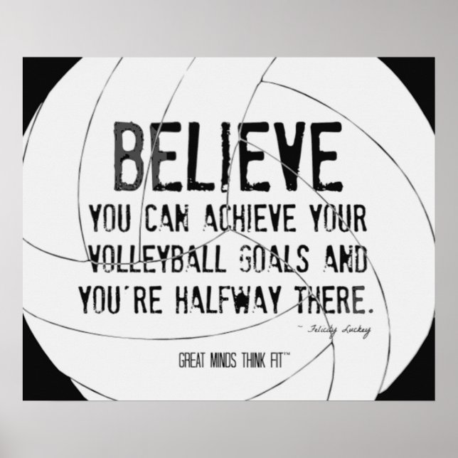 Impressão de Voleibol Motivacional 015 Preto e Bra (Frente)